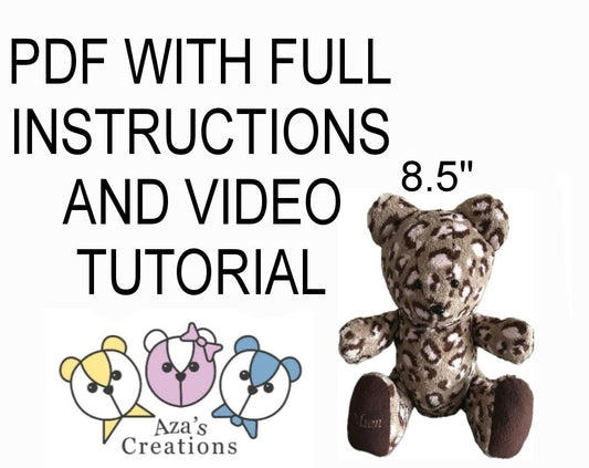 PDF Memory Bear Sewing Pattern New Design Full Instructions Video Tutorial (Small Bear).