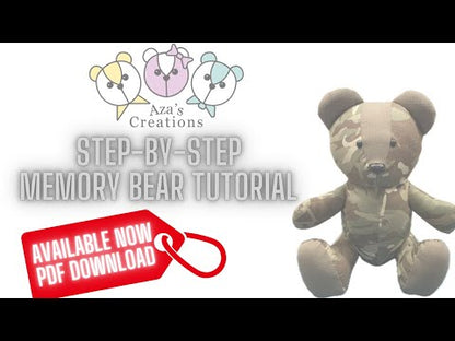 PDF Memory "Aza" Bear 3 Sizes Sewing Pattern New Design Full Instructions Video Tutorial